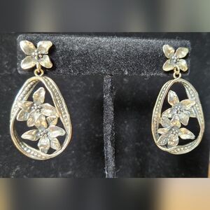 PAZ Creations sterling silver post back dangle earrings. Made in Israel.